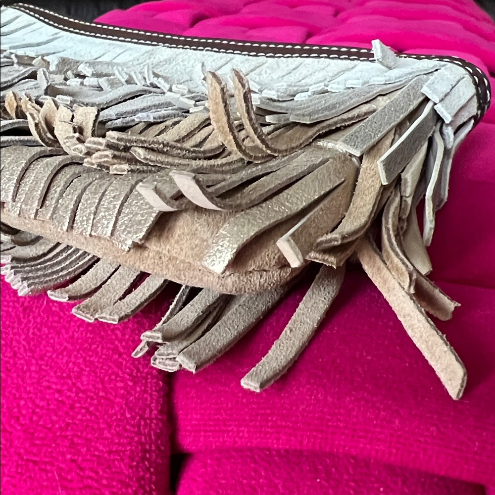 Coach Fringe Wristlet in Brown, Beige & Gold - Picture 9 of 13